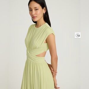 NWT Express Pleated Cutout Cap Sleeve Maxi Dress, Mojito green 2025 Size Medium